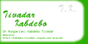 tivadar kabdebo business card